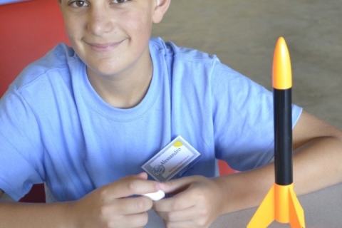 Alessandro with his rocket 