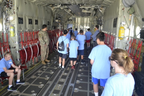 Inside a C130 